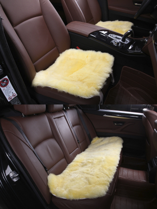 Комплект квадратов НАТУР. мех (длинный ворс) Бежевый